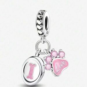 Silver and Pink Charm Bracelet